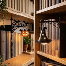 Library Lantern Bookshelf LED Lamp, Antique Hanging Shelf Light Decor