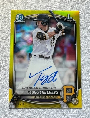 2025 Bowman Chrome - TSUNG-CHE CHENG -  1ST Yellow Refractor Auto /75