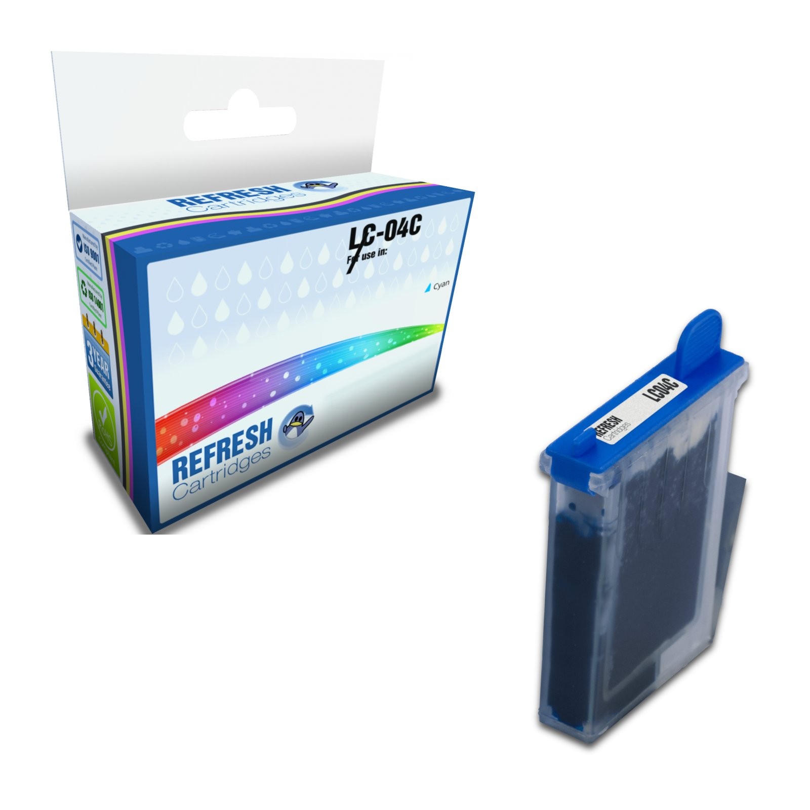 Refresh Cartridges Cyan LC-04C Ink Compatible With Brother Printers
