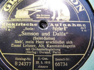 1928 EMMI LEISNER Saint Saens Samson et Dalila Mon Coeur s'ouvre/ Printemps 78