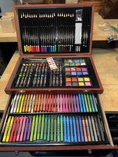 138 Piece Art Set Drawing Painting Colored Pencils Crayons Pro Art Kit 15"X9"X3"