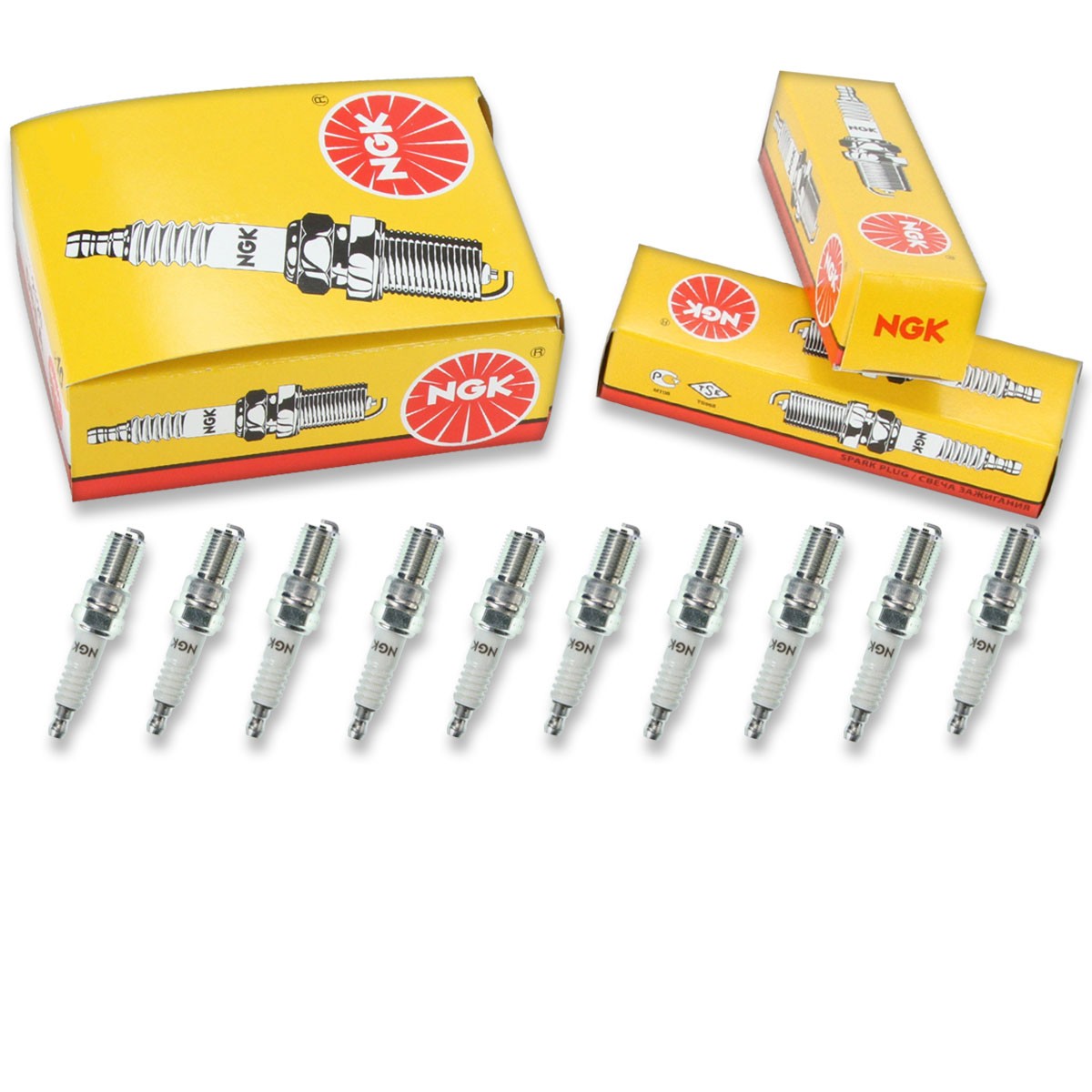 10 pc NGK 1049 B8EFS Standard Spark Plugs for H3CS AR474 474 Ignition Wire qm