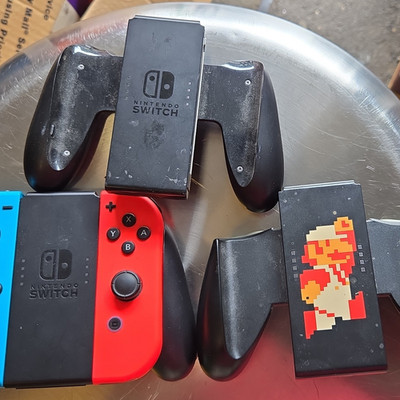 Nintendo Switch Joy-Con Controller + Grip, Blue/Red, Wireless Ergonomic