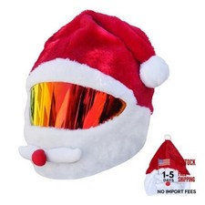 Motorcycle Helmet Cover Christmas Fluffy Helmet Cover Santa-helmet-cover