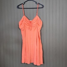 American Eagle Mini Dress Ruched Detail Spaghetti Straps Coral Women's XL