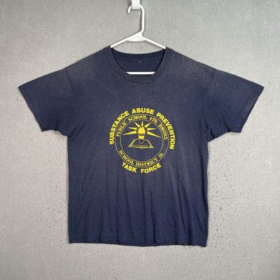 #ad Vintage 80s Substance Abuse Prevention Task Force T Shirt Adult Medium Blue Mens $10.00