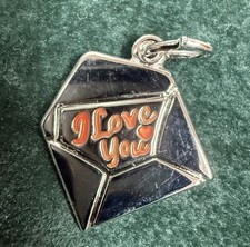 Charm, srebrny list miłosny 8347 I Love You koperta