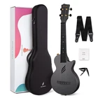 Carbon Fiber Travel Ukulele 23’’ with Beginner Kit, Case, Strap, and Lessons