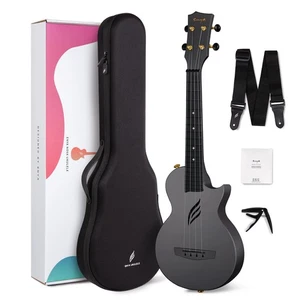 Ukule de voyage en fibre de carbone 23’’ avec kit débutant, étui, strap et leçons