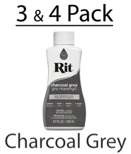 (3 & 4 Pack) Rit All Purpose Liquid Dye, Charcoal Grey 8 fl oz