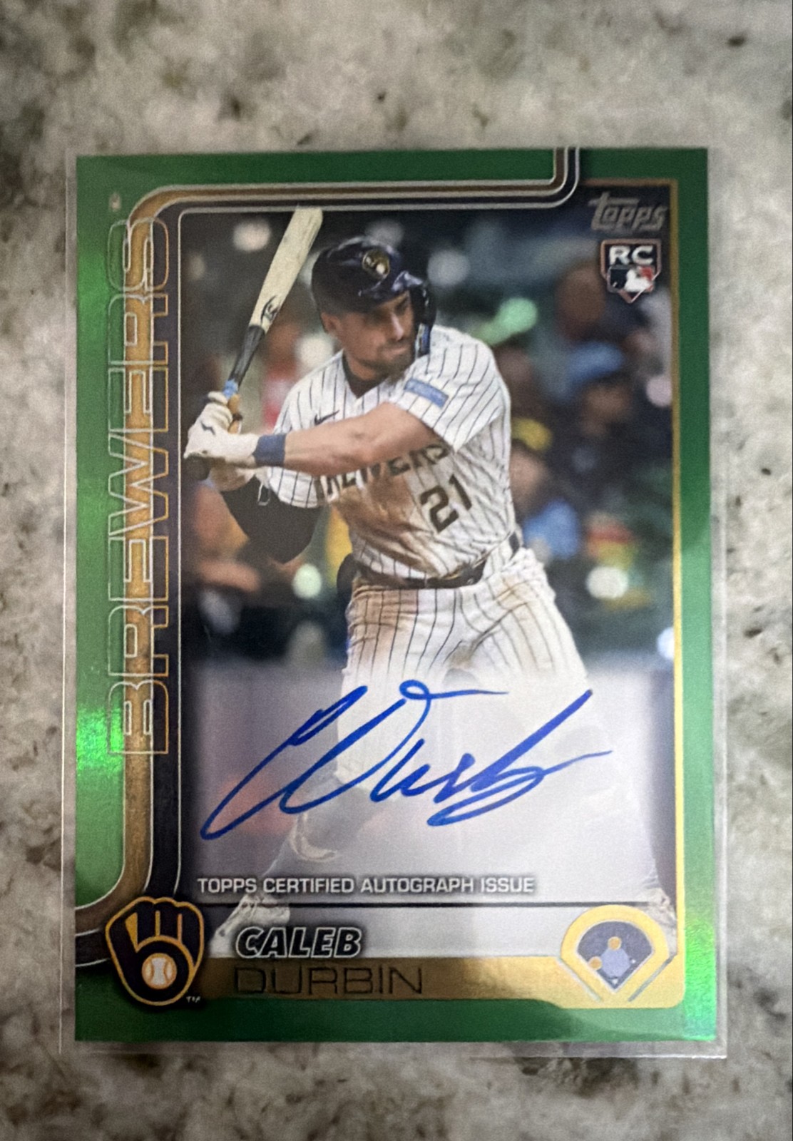 Caleb Durbin 2025 Topps Update Series #US170 Flagship Real One Auto Green /99