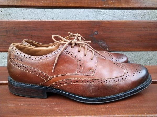 Men Clarks Heels Brown Leather 44 #1P40