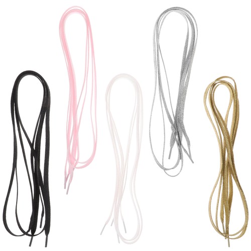 5 pares de cordones planos de encaje con brillo de metal para zapatos deportivos cordones luminosos