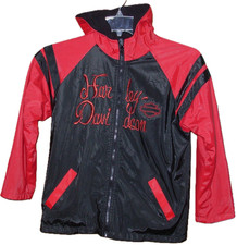 Harley-Davidson Hoodie Jacket Reversible Black  Red Unisex Kids Size 10/12