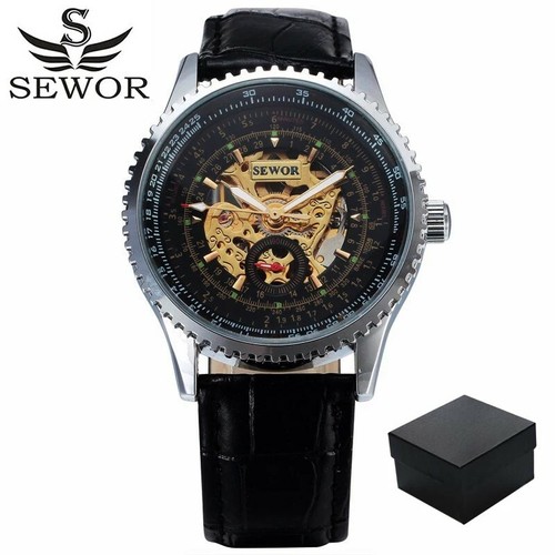 Men's SEWOR Orologi di Lusso SELF WIND Skeleton Orologio Automatico Orologio  da polso | eBay