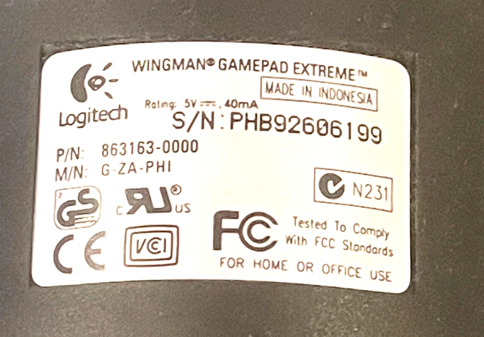 VINTAGE OEM DIRECT LOGITECH WINGMAN GAMEPAD EXTREME JOYSTICK 863163 RM00-MXB29 - Image 3 of 4