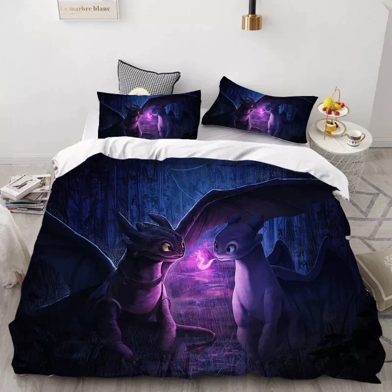 How to Train Your Dragon Cute Full Bedding Set (4pcs)