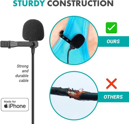 Movo iLav Digital Lightning Lavalier microfono a clip per iPhone, iPad, telefono - Foto 9 di 15