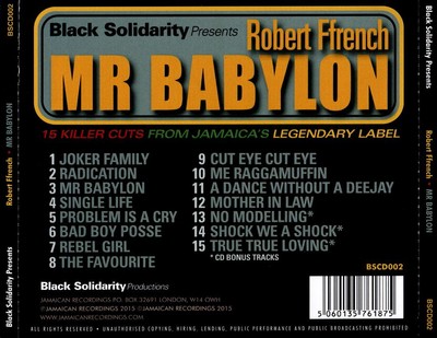 ROBERT FFRENCH - BLACK SOLIDARITY PRESENTS MR BABYLON NEW CD