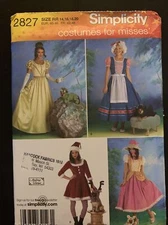 Simplicity 2827 Costume Princess Maiden Elf Plus Plus Dog Plus Size 14 16 18 20
