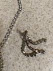 VINTAGE 14 1/2" OPENING CLEAR & AQUA RHINESTONE NECKLACE AND SCREW BACK EARRINGS — photo 2