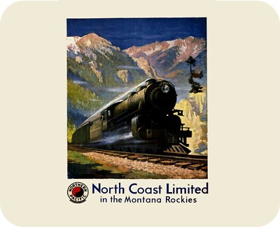 North Central RR To Rockie Travel Poster Mousepad Computer Mouse Pad  7 x 9 1931