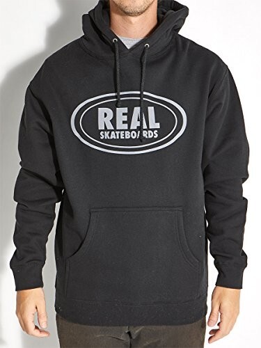 Real Skateboards Oval Hoody Black Grey Men's Pullover Hooded Real Skateboards Oval Hoody Black Grey Men's Pullover Hooded