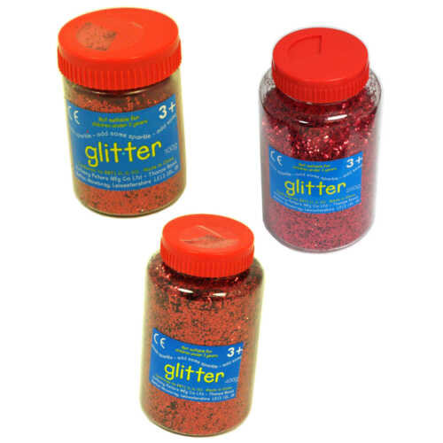 Shaker glitter rosso 100 g 250 g 400 g arte artigianato bambini bambini decorazione collage - Foto 1 di 4