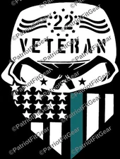 Veteran 22,Flag,Suicide Awareness,PTSD,Support Our Troops,Skull,Vinyl Decals