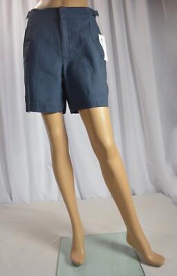 NWT $79 Athleta 22 Plus Size Granite Blue Voyager Linen Short Shorts #586829