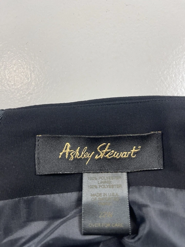 Falda Ashley Stewart Mujer Talla 22W Negra Oficina Carrera Imitación Cuero Borde Foto 4 de 4