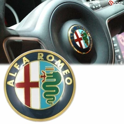 Stemma Adesivo ALFA ROMEO ORO Lolo 40mm Volante Sterzo 147 GIULIA GIULIETTA MITO