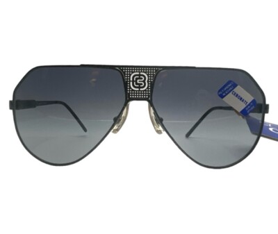 CEBE France Bijoux Metal Aviator Sunglasses, Gunmetal Black, Deadstock, Unisex