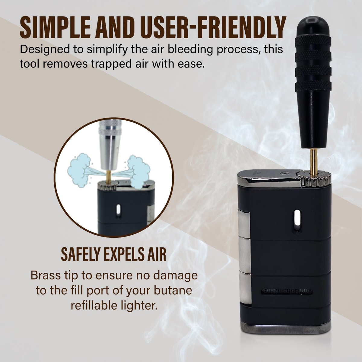 cigarette lighter refillable Refillable Butane Cigar Torch Lighter Air Bleed Tool