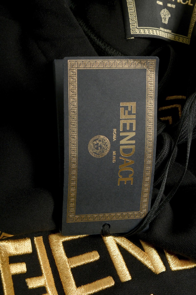 FENDI X VERSACE Fendace Men's Black&Gold New Logo Sweatshirt