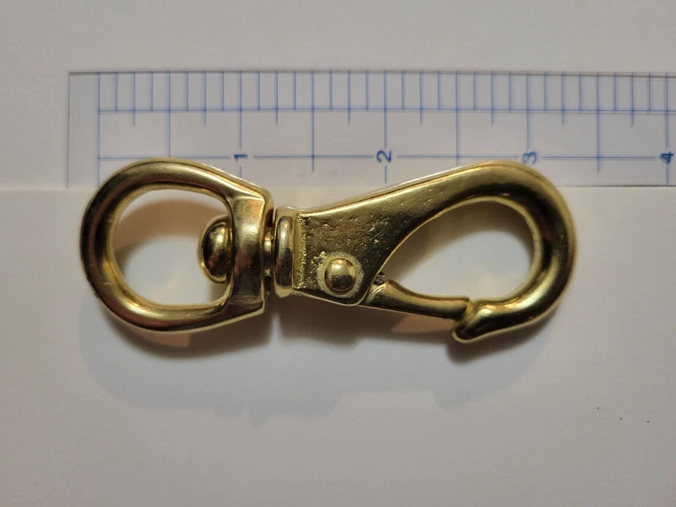 Gancho de bote giratorio de latón macizo 3 1/4 5/8" ojo grado marino boca ancha SWL 80 Foto 4 de 4