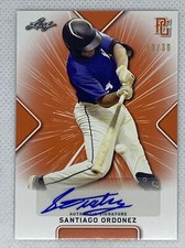 2021 LEAF PERFECT GAME ORANGE SANTIAGO ORDONEZ PAPER RC AUTO # 10/30
