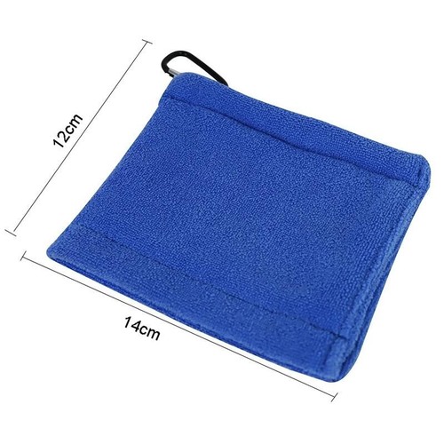 Blue Terry Towel For Wet And Dry Golf Cleaning With Hook - Picture 2 of 3