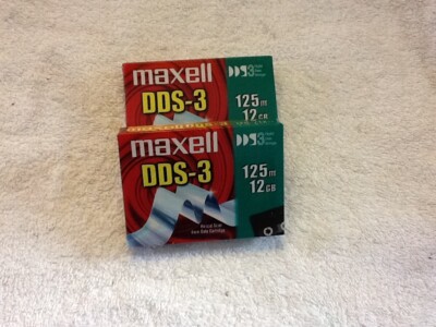 2 x Maxell 125m 12GB HeliScan 4mm Datenkassette 3 digitale Datenspeicher