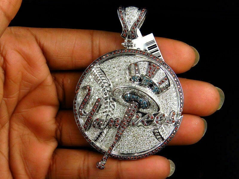 925 Silver New York Yankees MLB Baseball Round Cut Simulated