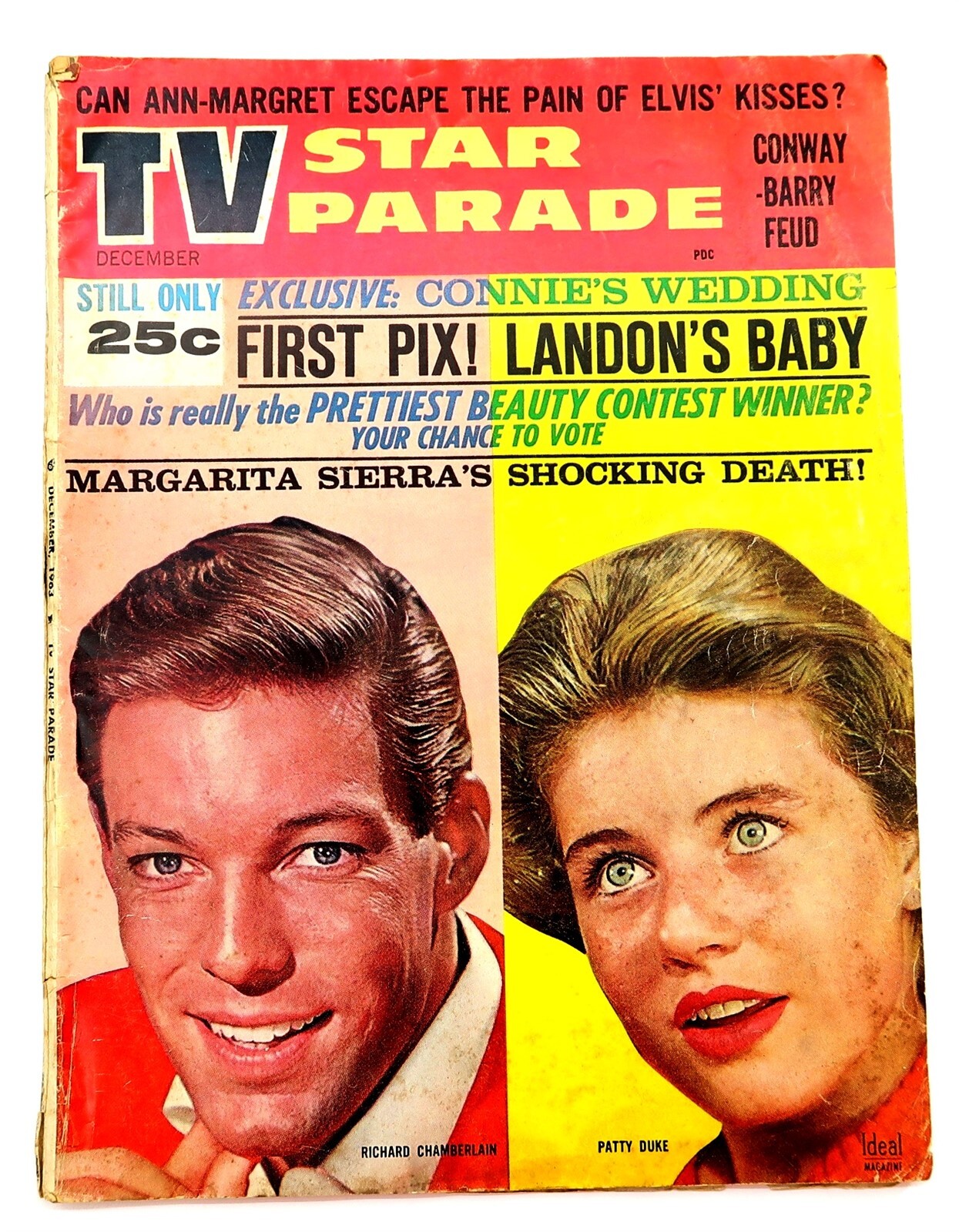 Vintage 1963 TV STAR PARADE Magazine from December Mag in Good Condition