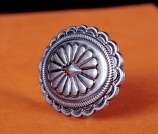 6PC 48 38MM Western Equestrian Cowboy Decor Oval Santa Fe Silver Diamond Conchos