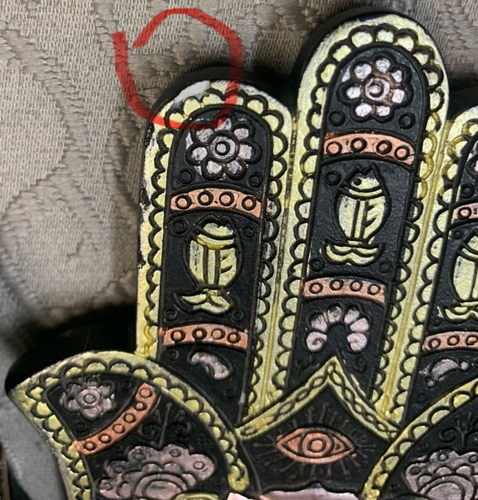 Schwarz und Gold Hamsa oder Hand von Fatima Schmuck Schmuckschatulle - Bild 7 von 9