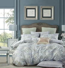 Soft Paisley Cotton Bedding Set:1 Duvet Cover & 2 Pillow Shams  Queen/King/Cal K