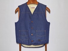 Vintage Western Wear Denim Sherpa Lined Vest Size Medium