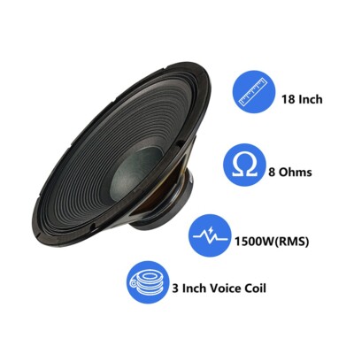 STARAUDIO 18'' 3500W Raw Subwoofer 8Ohm Sub Woofer for PA DJ Speaker Replacement