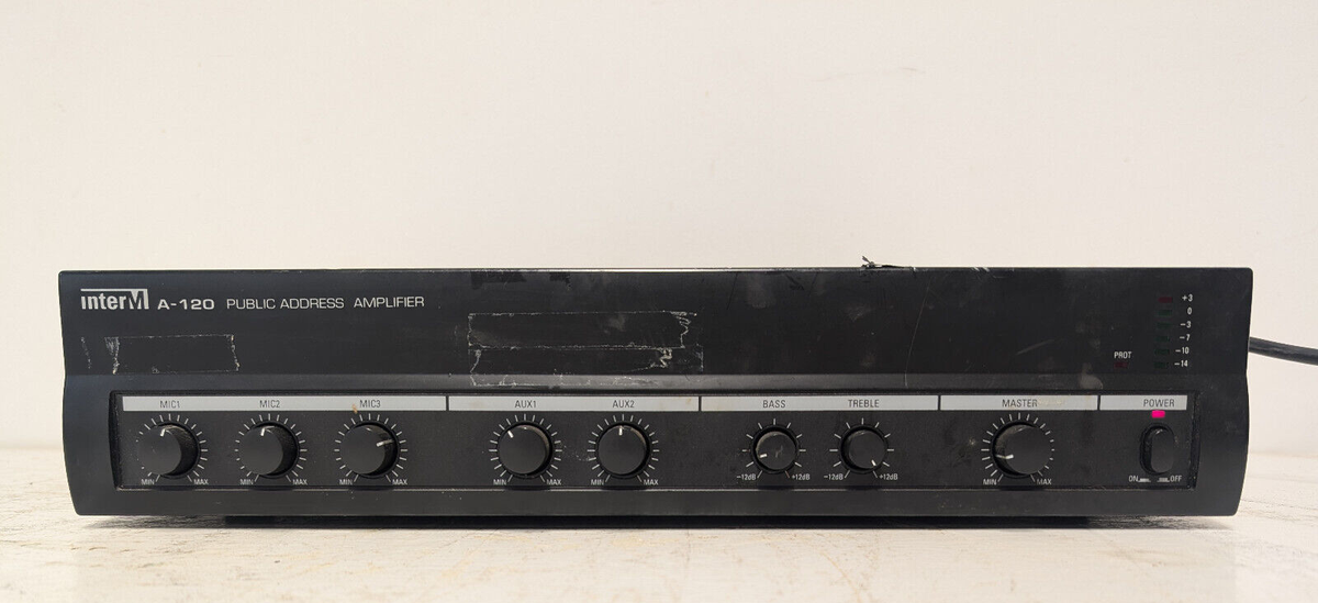 InterM A-120 Commercial Public Address Amplifier & Mixer w/ 3 Mic