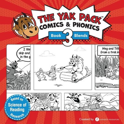 The Yak Pack Comics & Phonics: Book 3: Learn to read decodable blend words Buch