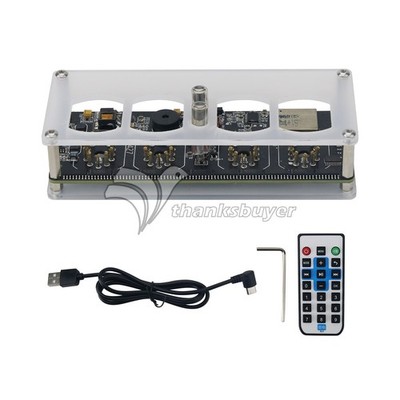 EI427 QS27 4-Bit Glow Tube Clock Nixie Tube Clock Base with Speaker and WiFi