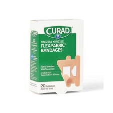 CURAD Flex-Fabric Finger and Knuckle Bandages, Assorted Sizes, Box of 20
